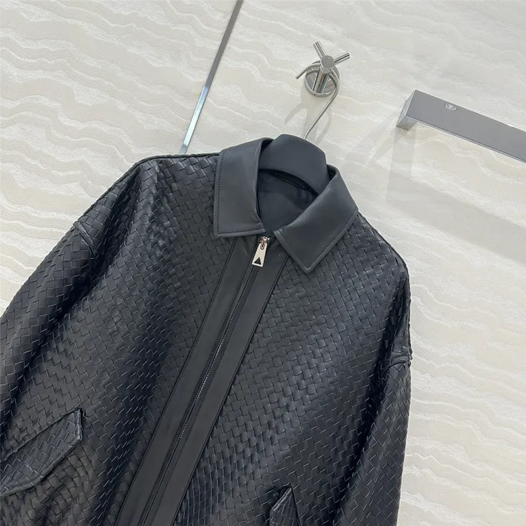 Bottega Veneta woven vintage leather jacket